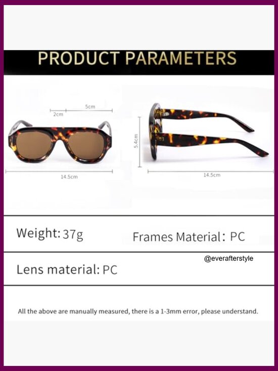 Plastic Oversized Aviator Sunglasses Retro Square Shield Fashion main image 4